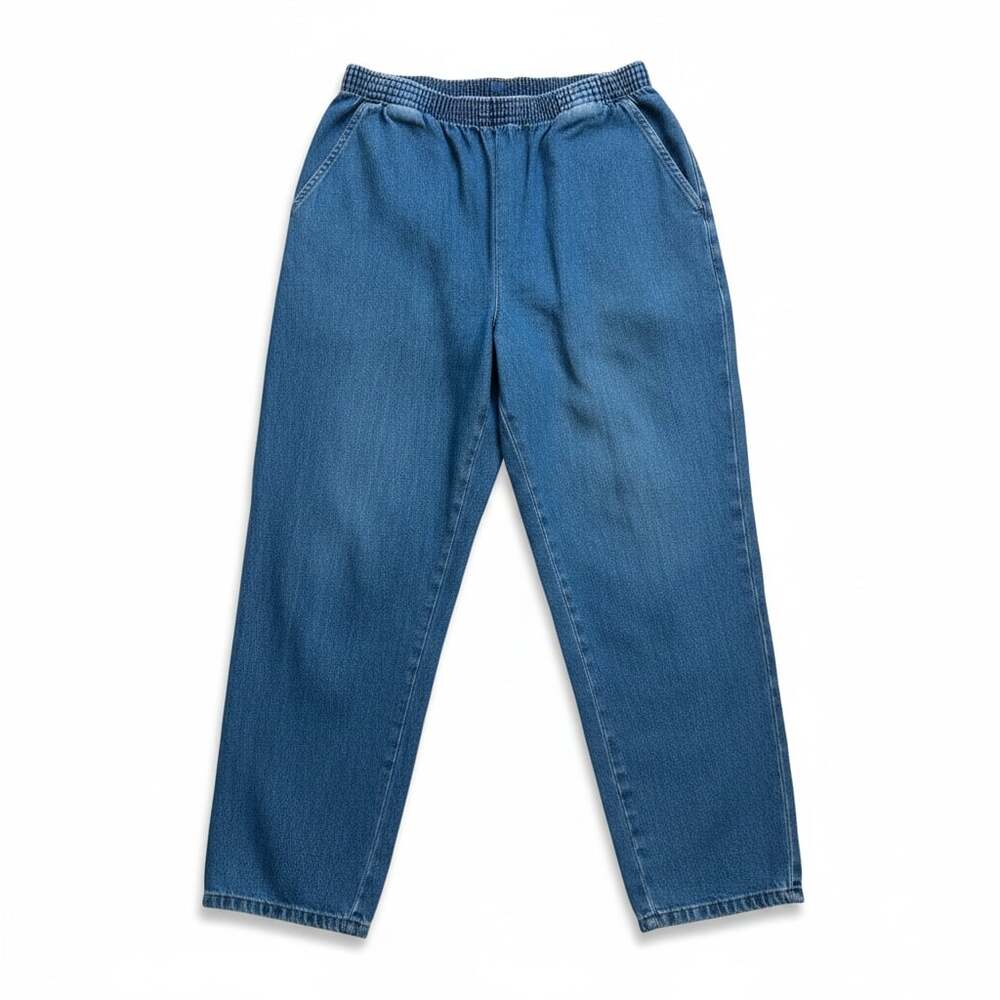 Chic Vintage Elastic Waist Denim Jeans
